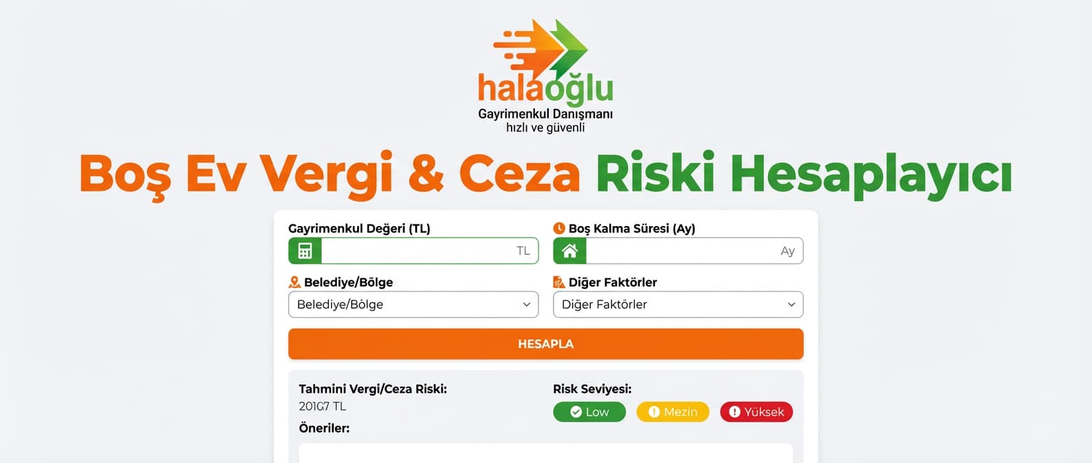 Boş Ev Vergi ve Ceza Riski Hesaplayıcı Nedir